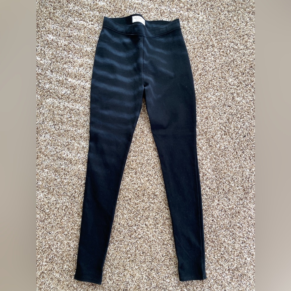 Abercrombie & Fitch black legging pants essential cotton blend stretchy Women S